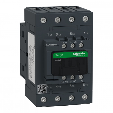 LC1DT80AQ7 TeSys D kontaktör - 4P(4 NA) - AC-1 - <= 440 V 80 A - 380 V AC 50/60 Hz bobin