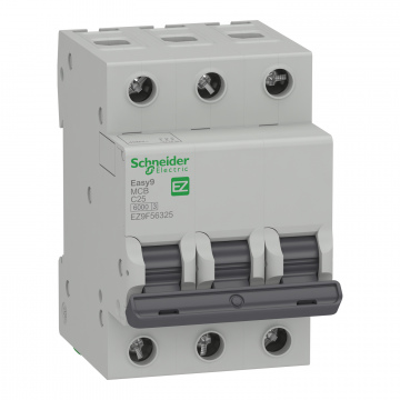 EZ9F56325 Easy9 MCB 3P 25A C 6000A 400V Otomatik Sigorta