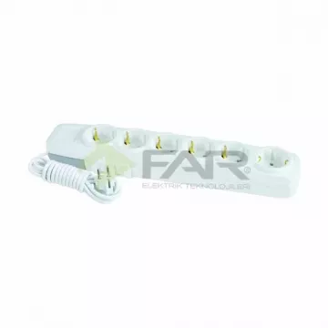 FAR 6'Lı Grup Priz 10 Metre Kablolu