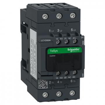 LC1D50ABBE TeSys Deca Kontaktör,3P(3NO),AC-3/AC-3e/<=440V 50A,24V DC Bobinli,EverLink Bağlantılı