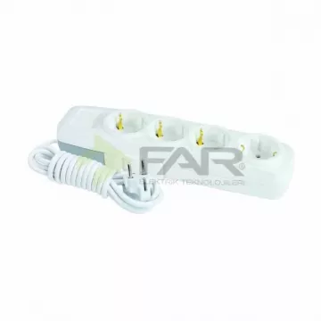 FAR 4'Lü Grup Priz 10 Metre Kablolu