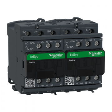 LC2D09JL TeSys D dönüşlü kontaktör - 3P(3 NA) - AC-3 - <= 440 V 9 A - 12 V DC bobin
