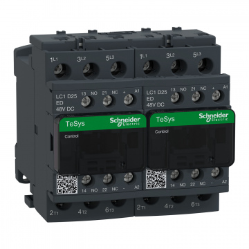 LC2D25ED TeSys D dönüşlü kontaktör - 3P(3 NA) - AC-3 - <= 440 V 25 A - 48 V DC bobin