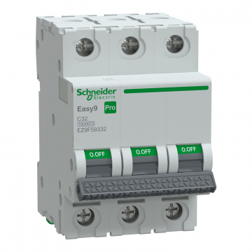 EZ9F59332 Otomatik Sigorta, Easy9 Pro, 10kA, C-Eğrisi, 3-Kutup, 32A.