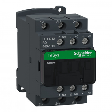 LC1D12RD TeSys D kontaktör - 3P(3 NA) - AC-3 - <= 440 V 12 A - 440 V DC bobin