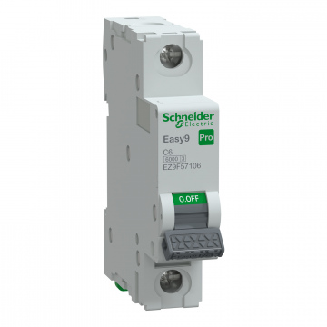 EZ9F57106 Otomatik Sigorta, Easy9 Pro, 6kA, C-Eğrisi, 1-Kutup, 6A.