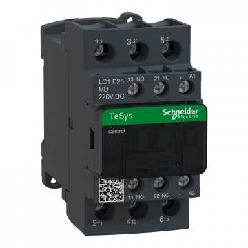 LC1D25MD TeSys D kontaktör - 3P(3 NA) - AC-3 - <= 440 V 25 A - 220 V DC bobin