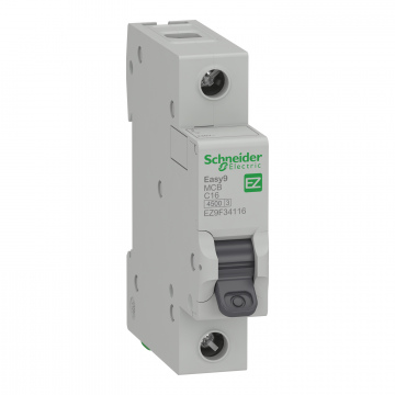 EZ9F34116 Otomatik Sigorta, Easy9, 4,5kA, C-Eğrisi, 1-Kutup, 16A.