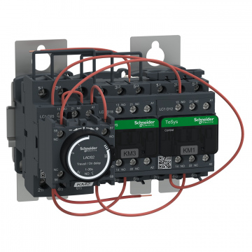 LC3D18AU7 montaj plakasında yıldız delta yolverici TeSys LC3-D - bobin 240 V AC